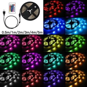 5050 RGB LED Strip Light Bar TV Back Lighting Kit+USB Remote Control 5V 30SMD/M - Picture 1 of 19