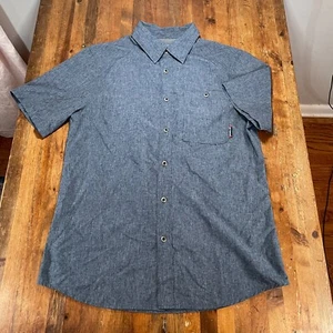 Merrell Shirt Mens Medium Gray Button Up Performance Lightweight Outdoors Casual - Picture 1 of 12