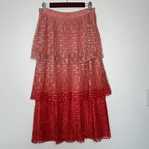 Anthropologie Maeve Midirock Damen Größe 8 Brighton Plissee Stufen Colorblock - Bild 1 von 9