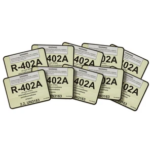 R-402A / R402A Label # 04402 , Pack of (10) - Picture 1 of 3