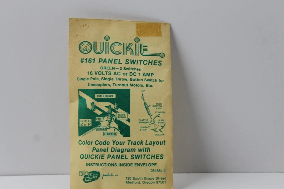 Kadee 380-161 Quickie панель переключатели зеленый новый в упаковке новый из старых запасов - Изображение 1 из 1