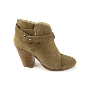 Rag & Bone Harrow Womens Size 40 (US 10) Tan Suede Heeled Ankle Boots Shoes - Picture 1 of 10