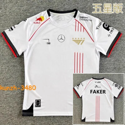 New 2024 LCK Team T1 Uniform Jersey S14 Faker TShirt LOL World Championship TEE - Image 1 of 4