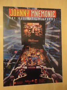 Johnny Mnemonic Pinball Flyer Williams Original Brochure - Picture 1 of 2