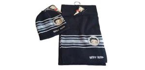 Set 2 Pz Sciarpa e Cappello Betty Boop Colori Bianco-Nero - Picture 1 of 2