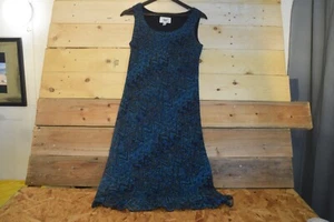 VTG Donna Ricco Blue Black Zigzag Dress Set Sz 8 Sheer Overlay Paisley - Picture 1 of 5