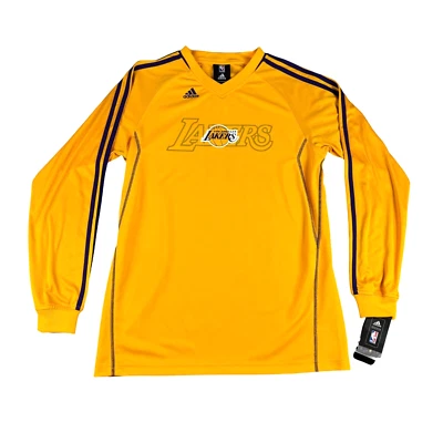 Camiseta de calentamiento de Los Angeles Lakers para niños jóvenes XL 18-20 amarilla en la cancha ADIDAS NUEVA CON ETIQUETAS Foto 1 de 4
