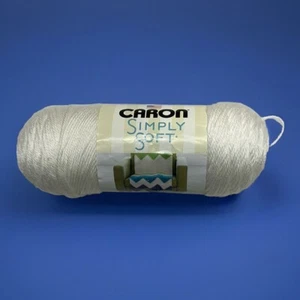 Caron Simply Soft 100% AcrylicYarn Solid White No Dye Lot 6 oz 315 yards New - Picture 1 of 9