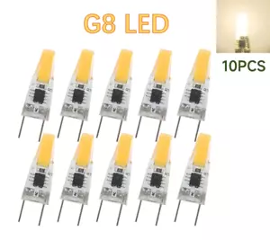 10Pcs G8 LED Bulb Puck light COB 1505-LED Cabinet Light 110V Warm White - Picture 1 of 9
