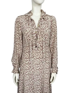 ZIMMERMANN SZ 1 / AU 10 / US 6 Frill Ruffle Dress Midi Silk Floral Cream Tie - Picture 1 of 18