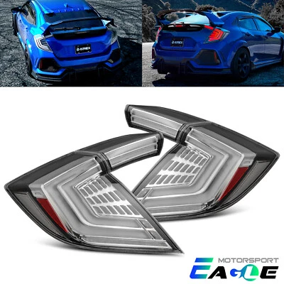 Par de luces traseras LED cromadas para Honda Civic Hatchback serie NOVA 2016-2021 Foto 1 de 4