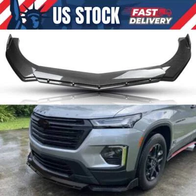 For Chevrolet Traverse 2021-2025 Carbon Fiber Front Bumper Lip Spoiler Splitter - Image 1 of 4