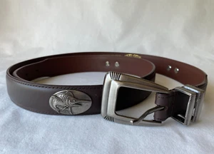 ZEP-PRO Mens Brown Leather Concho Belt Sailfish Swordfish 42 - Picture 1 of 4