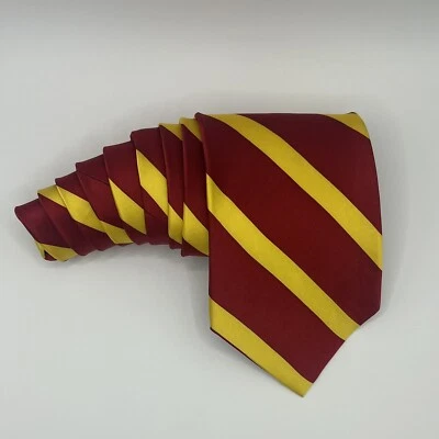 Corbata para hombre•Seda•Corbata•Marca Eagle•Roja con rayas amarillas •NUEVA Foto 1 de 4