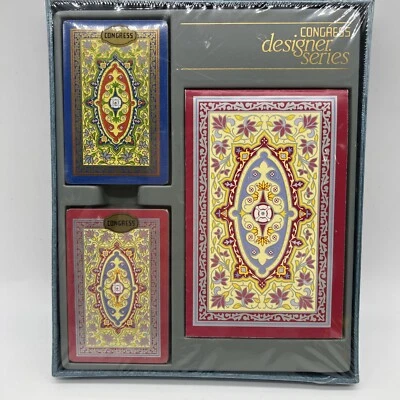 Novo Conjunto de Cartas de Baralho Congress Designer Series Dois Decks e Bloco de Pontuação Bridge - Imagem 1 de 3