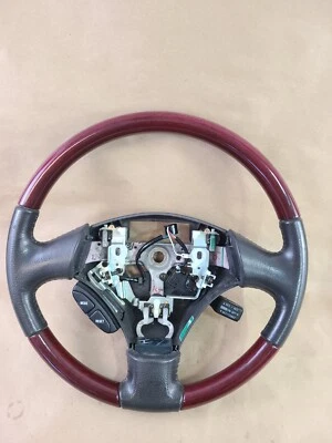 Genuine 2002 2003 Lexus ES300 Black Leather Wood Steering Wheel - Image 1 of 4