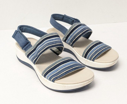 Sandali Clarks Arla Stroll Piattaforma Blu Donna 8