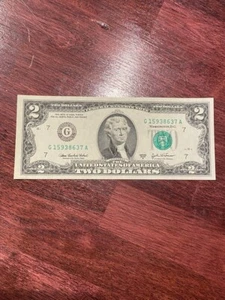 2003 $2 Two Dollar Bill US Note G15938637A - Picture 1 of 2