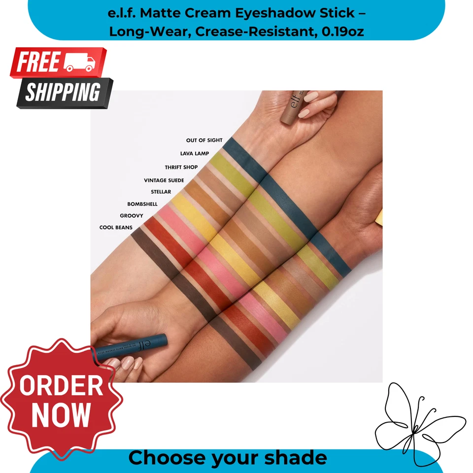 e.l.f. Matte Cream Eyeshadow Stick – Long-Wear, Crease-Resistant, Choose Shade - Image 1 of 1