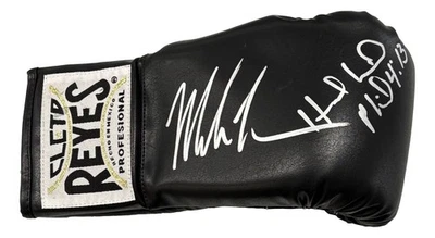 Mike Tyson Evander Holyfield Signed RH Black Cleto Reyes Boxing Glove JSA - Image 1 of 2