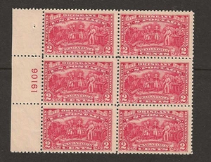 US Scott #644 como nuevo nunca articulado 2c, placa # bloque de 6, edición Burgoyne de 1927 og - Imagen 1 de 2