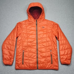 LL Bean Puffer Jacket Youth Large 14-16 Orange Primaloft Lightweight Hooded - Picture 1 of 11