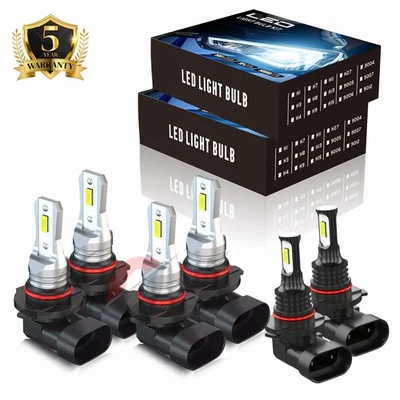 For GMC Sierra 1500 2500 3500 2003-2006 6PCS LED Headlights+Fog Lights Bulbs Foto 1 de 4