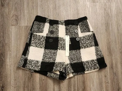 Mustard Seed NWT Plaid Faux Fur Shorts Size Small - Image 1 of 4