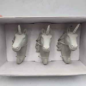 3 UNICORN Towel Hanger Coat Hat Hooks Key Rack Hook Mythological New - Picture 1 of 5