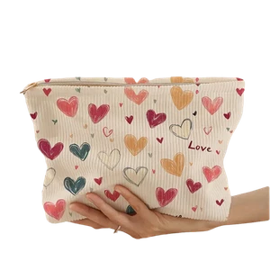 Love Print Makeup Bag with Zipper Clutch Bags Valentine's Day Gifts - Photo 1/12