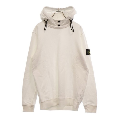 Felpa con cappuccio STONE ISLAND stemma patch due bottoni cotone logo pullover usata 17f8