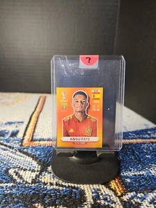 Sticker football ANSU FATI Spain Espana FIFA WC Qatar 2022 Panini #ESP16 orange - Picture 1 of 2