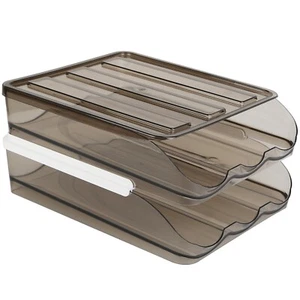 2Pcs Egg Container Holder Egg Storage Box Automatic Rolling Refrigerator Case US - Picture 1 of 12