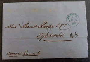 1859 Gibraltar Entire cd Gibraltar-Oporto, Portugal Used No stamp - Picture 1 of 4