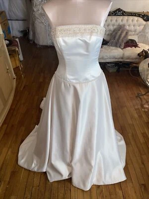 #114 Vestido de novia colección privada sin tirantes nuevo con etiquetas talla 8 Foto 1 de 4