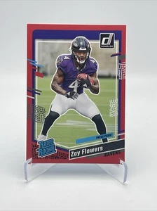 Panini Donruss Zay Flowers 2023 rojo prensa prueba clasificación novato - Imagen 1 de 2