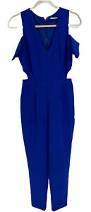 Mustard seed women's romper Royal blue pant shorts sleeve V neck size S