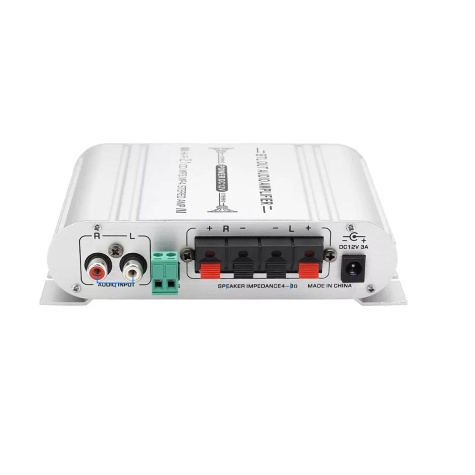 Mini amplificador estéreo de audio para el hogar para automóvil de 12 V 2,1 canales HiFi altavoz amplificador de potencia Foto 1 de 4