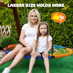 750lbs Gaint 45" Spider Web Saucer Tree Swing for Kids Adults Outdoor Net Swing - Picture 1 of 6