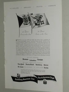 1937 HAMBURG AMERICAN LINE advertisement, North German Lloyd, ship's flags - Bild 1 von 3