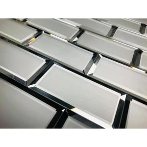 ABOLOS Glass Tile 6"Wx3"L Anti-Microbial Frost Resistant Rectified Matte Silver - Picture 1 of 6