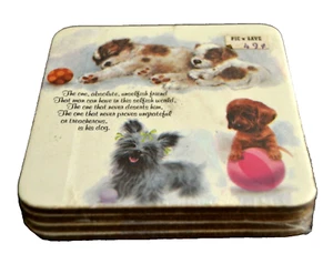 Juego de montaña rusa COTIZACIÓN DE CACHORRO PERRO... Placa caliente trasera de corcho de colección UNSELFISH FRIEND - Imagen 1 de 2