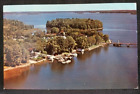 Postcard Canada Bird's Eye View of Rideau Ferry Rideau Lakes Ontario Boats Dock