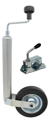 Stützrad Bugrad m. Halter Klemmschelle 150kg 48mm Aufnahme f. Anhänger Wohnwagen - Bild 1 von 4