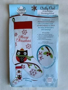 Needle Creations KÜHLE EULE Stickerei Strumpf Panel Kit NEU   - Bild 1 von 3