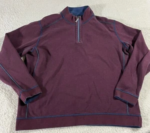 Tommy Bahama 1/4 Zip Pullover Reversible Mens Medium/Large Purple Blue - Picture 1 of 11