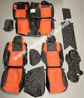 2015-2021 Dodge Challenger Custom Leather Seat Covers Upgrade Black & Tangerine - Image 1 of 4