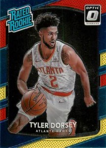 TYLER DORSEY 2017-18 Donruss Optic RED AND YELLOW ROOKIE RC #157 Hawks 