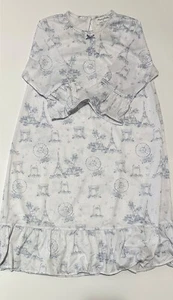Monique Lhuillier & Pottery Barn Kids girls 8 nightgown toile Paris scene ruffle - Picture 1 of 8