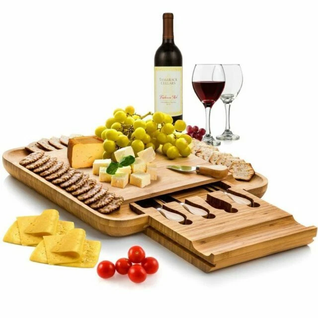 Belmint MAT-CB2 Bamboo Cheese Board with Cutlery Set
